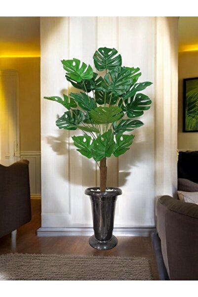 SY Vista Yapay Çiçek - Yapay Monstera (Deve Tabanı Ağacı) 1.3 Metre Siyah Sak...