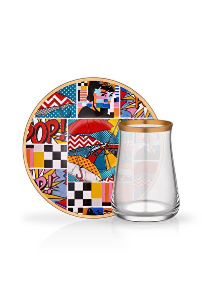 Glore Popart Tek Kişilik Çay Seti