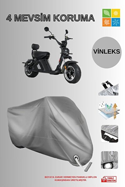 AutoEN rks M2 ELEKTRİKLİ SCOOTER GRİ VİNLEKS KİLİT UYUMLU MOTOR BRANDASI LÜKS...