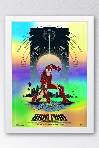 Saturn Επιτραπέζιο με κορνίζα Iron Man - Επιτραπέζια αφίσα ταινίας Iron Man Marvel