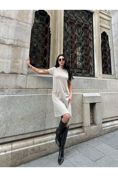 orjinal blue b Modal υφασμάτινο φόρεμα με λεπτομέρεια τσέπης