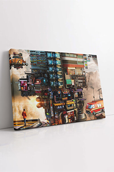 KOSS Dijital Pictură pe pânză orizontală, surreală, oraș de film de science f...