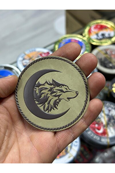 KOMANDO PAZARI رقعة ألوان صحراوية مع قطع ليزر ثلاثي الأبعاد وتطريز الذئب - تف...