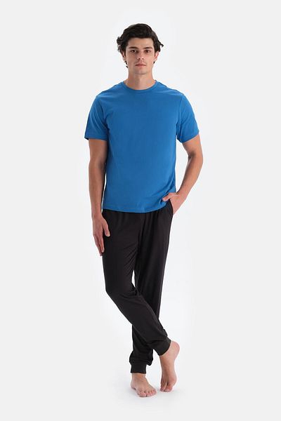 Dagi Pantaloni de jogging din bumbac pieptănat negri