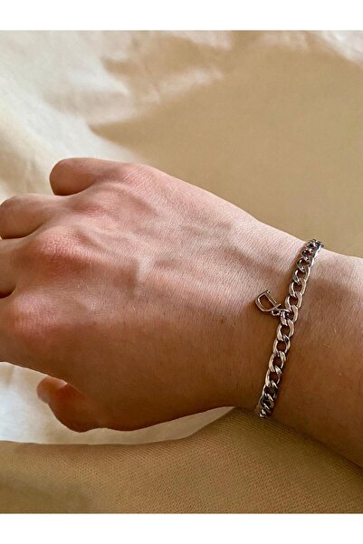 bijoux uniques سوار من الفولاذ المقاوم للتشويه بسعة 316 لترًا مع حرف D