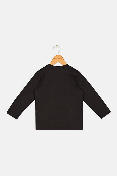 Chicco Toddlers Boy Crew Neck Long Sleeves Graphic Print T-Shirt, Black