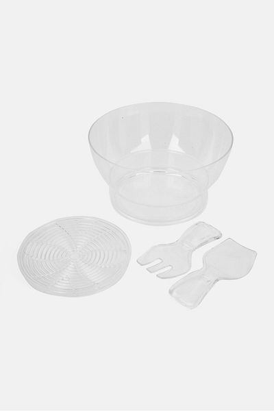 Kitchen Craft Salad On Ice Bowl And Servers Set, Transparent