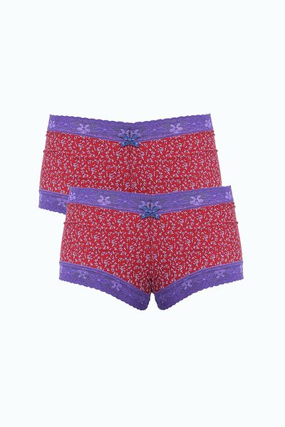 Akbeniz Γυναικείο βαμβακερό 2-pack Boxer Claret Red 40280