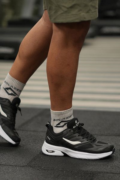 SOLAZER Men's Black White Sneaker Casual Sports Shoes 041