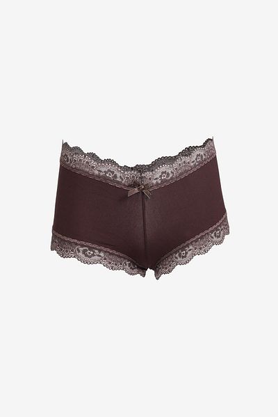 Akbeniz Γυναικείο Σετ Boxer 2 τεμαχίων Βαμβακερό - Καφέ 40278