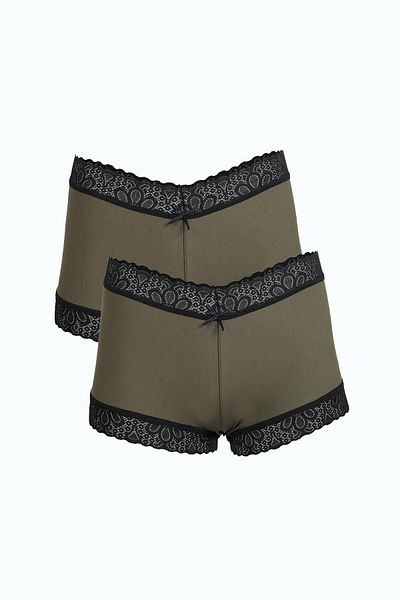 Akbeniz Khaki Women's Boxer - Cotton, 2 Pack 40277