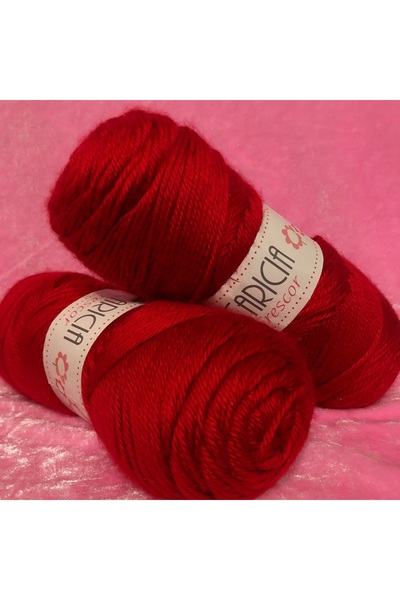 CARICIA Carıcıa örgü ipi kırmızı 2 adet  350  gram