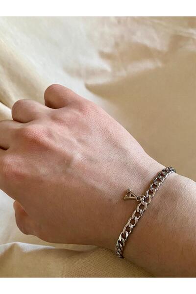 bijoux uniques حرف A سوار من الفولاذ المقاوم للتشويه بسعة 316 لتر