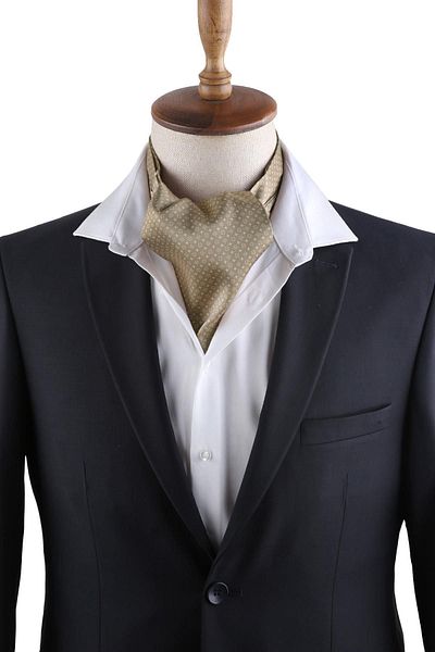 La Pescara Beige Small Pattern Men's Scarf K459