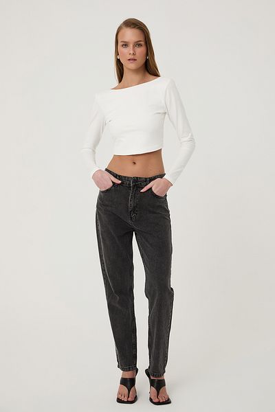 Quzu Mom Jean Anthracite