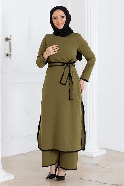 Modamihram Khaki Shepherd's Set - Stitched and Belted 19365
