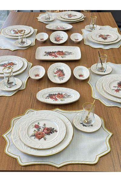 MD MİMOZA DEKOR Amelie 6-Person Breakfast Set - 45 Pieces