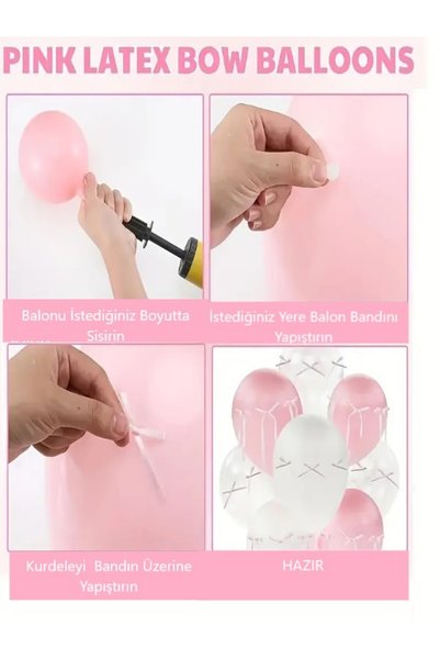 party mix Şeffaf Balon | Fiyonklu Balon | Balon Kurdelesi | Şeffaf Balon Set | Doğum Günü Fiyonklu Balon Set