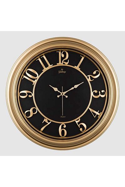 ZERO LAND Ceas de perete Galben auriu în interior Negru 46 cm Numere în relief Metal Scorpion Yelkovan Acar Seconds Dpmah