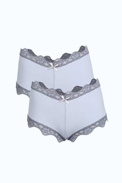 Akbeniz Blue Cotton Γυναικείο Μπόξερ Σετ 2 - 40277