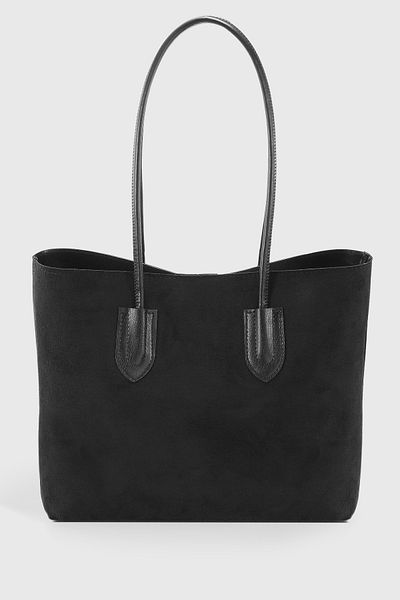 Housebags Black Suede Retro Shopper - Women's Bag 264