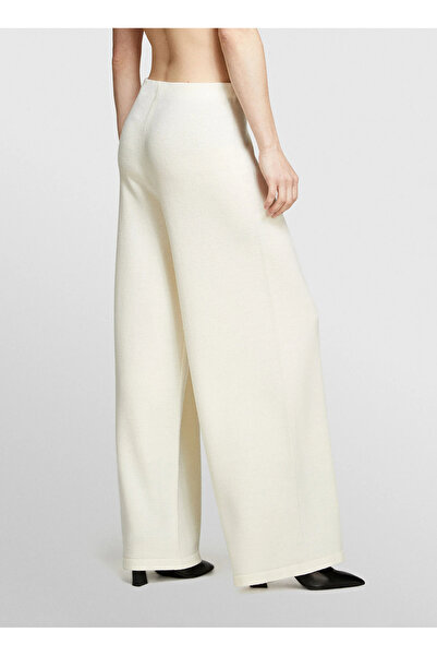 Sisley Normal Waist Normal Light Cream Women's Trousers 122Nmf00D