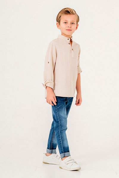 Gold Class Kidswear Long Sleeve Half Button 2 Piece Boy's Shirt Suit