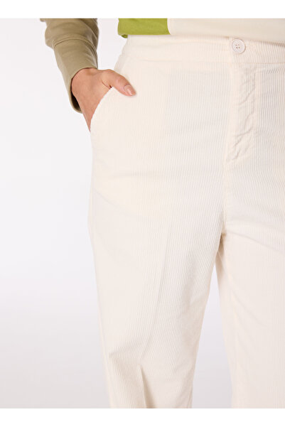 Benetton Yüksek Bel Normal Krem Kadın Pantolon 4HA2DF07I