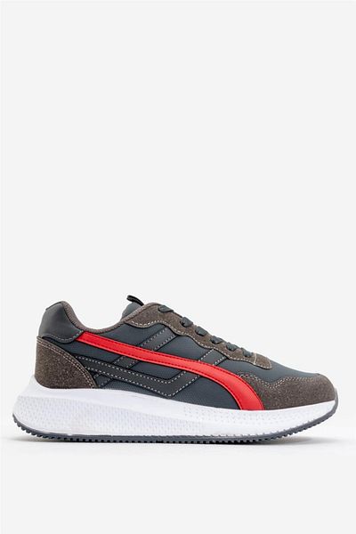 Liger Ανδρικά αθλητικά παπούτσια Comfort Light Sole ΓΚΡΙ - ΚΟΚΚΙΝΟ