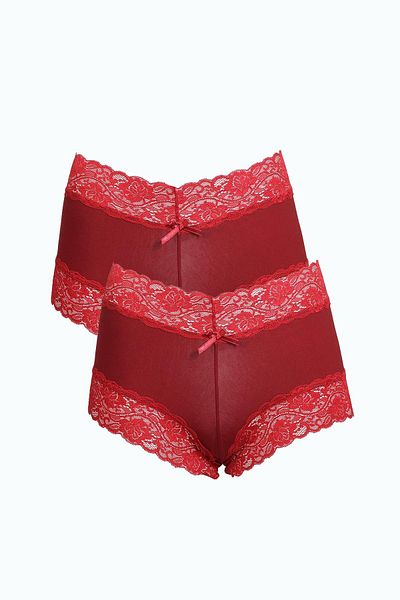 Akbeniz Claret Red Cotton Γυναικείο Boxer - Πακέτο 2 40277