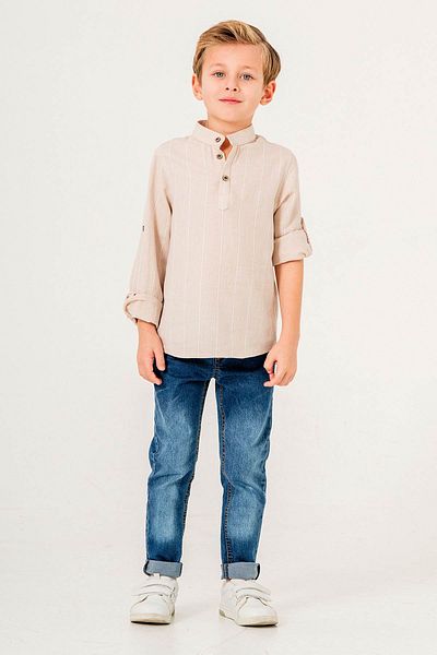 Gold Class Kidswear Long Sleeve Half Button 2 Piece Boy's Shirt Suit