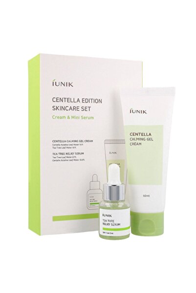 iUNIK SET Centella Edition Gelový krém Centella 60 ml + Tea Tree Sérum 15 ml Zklidňující a hydratační
