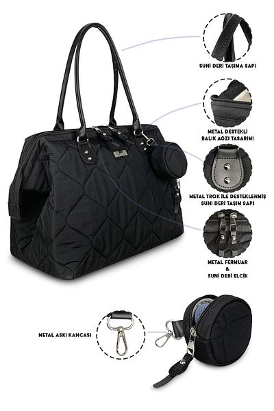 Stylo Millennium X Pro Black Team Women's Baby Care Backpack and Shoulder Bag