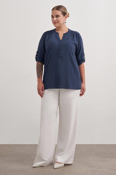 MYLİNE Viscose Curved Sleeve Blouse