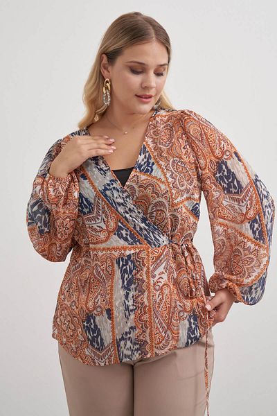 MYLİNE Chiffon Blouse with Tie Detail