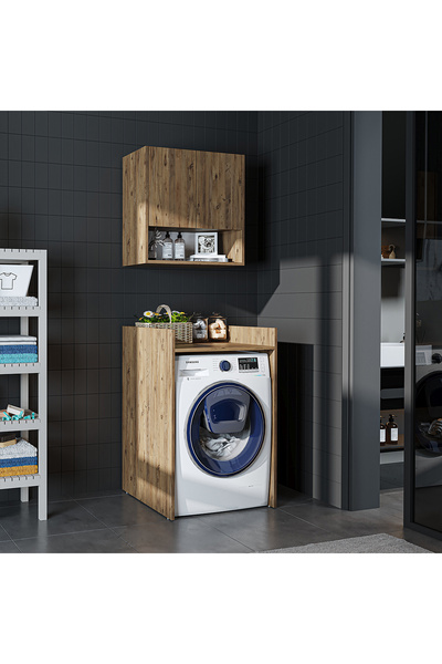 ROOMART Çamaşır-kurutma Makinesi Dolabı+ Üst Dolabı, Banyo Dolabı 65 cm