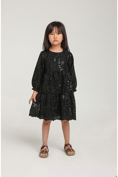 Escabel Limi Female Child Palette Detailed Lining Long-Sleeve Summer Dress