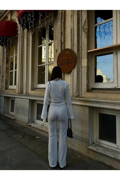 ALLEYTA Dámske nohavice s krátkym sakom na jeden gombík, dvojitý pruhovaný oblek