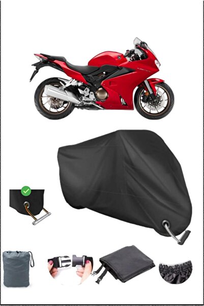 Breen Black Honda Vfr800 Durable Lock Compatible Waterproof Motorcycle Tarpaulin