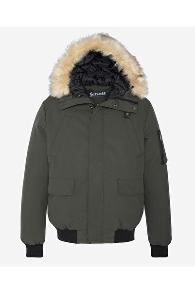 SCHOTT Ανδρικό πράσινο κοντό παρκά με κουκούλα Schott Keyburn -S