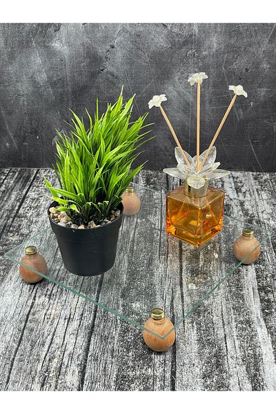 YzHome Square Clear Plexiglass Presenter Serving Organizer with Wooden Ball Stand