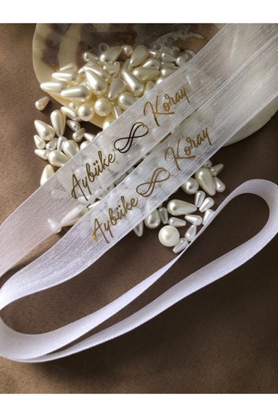 İsabella Accessories isiminize Özel keten Kurdele Söz Nişan Kurdelesi  Şık Ta...