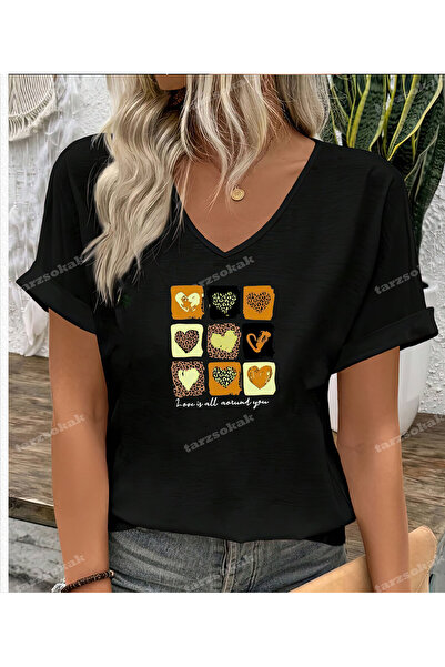 Tarzsokak Tricou cu imprimeu leopard „Love Is All”