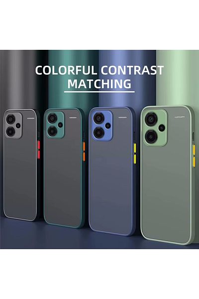 m.tk moveteck حافظة Redmi Note 13 Pro+ Plus غير لامعة مضادة لبصمات الأصابع وغطاء من السيليكون الصلب مع مفاتيح ملونة