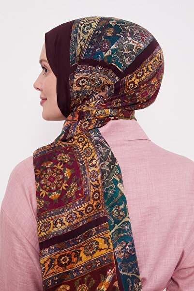 Levidor Mürdüm Motif Desen Royal Şal