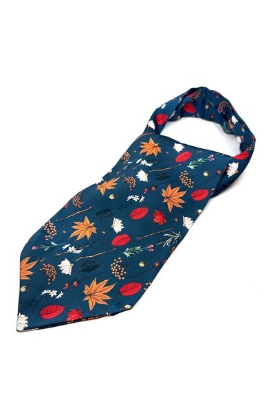 La Pescara Ανδρικό κασκόλ με μπλε λουλούδια K419