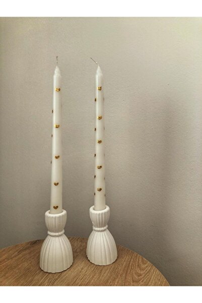 Zenithar 2Lİ ÇİZGİLİ ŞAMDAN