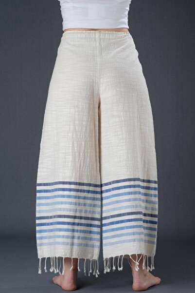 Dosimira Μπλε παντελόνι με φαρδύ πόδι