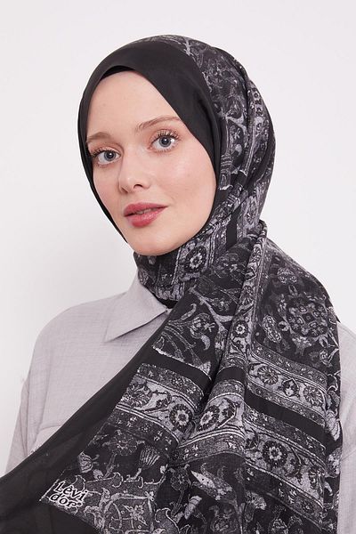 Levidor شال ملكي بنمط عزر رمادي