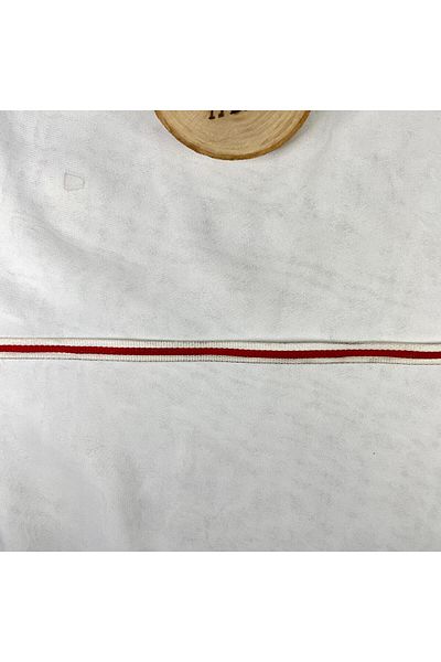 Bukle İplik White - Red - White Decorative Strip - 1 cm Width (5 Meters)